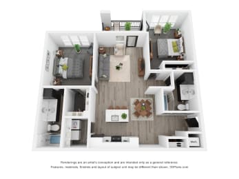 2 beds, 2 baths, 1,099 sqft, $2,413