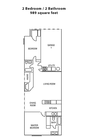 2 beds, 2 baths, 989 sqft, $1,695, Unit 11610B