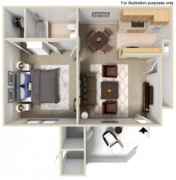 1 bed, 1 bath, 839 sqft, $2,070