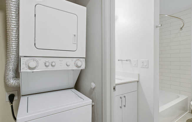 Bathroom with In-home Washer and Dryer