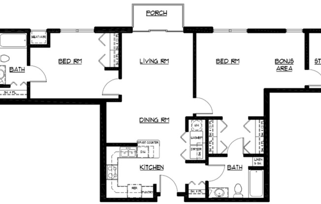 2 beds, 2 baths, 1,230 sqft, $1,975, Unit 1460-401