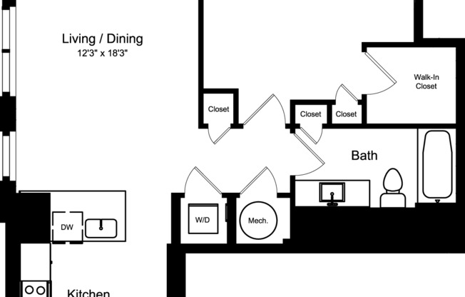 1 bed, 1 bath, 791 sqft, $2,907, Unit 807