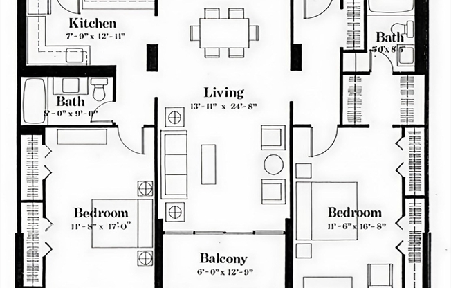 2 beds, 2 baths, 1,300 sqft, $4,800, Unit 321