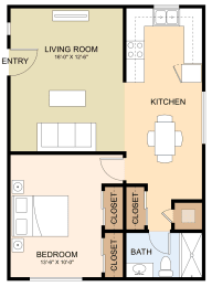 1 bed, 1 bath, 636 sqft, $2,395