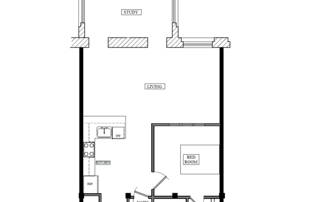 1 bed, 1 bath, 940 sqft, $1,350, Unit F-215
