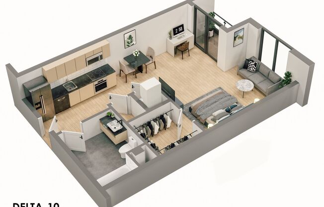 1 bed, 1 bath, 614 sqft, $1,985, Unit 212