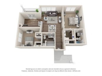 2 beds, 2 baths, 1,062 sqft, $1,889
