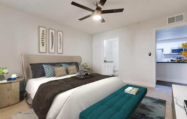 Bedroom With Ceiling Fan at Rancho Serene, Las Vegas, NV, 89123