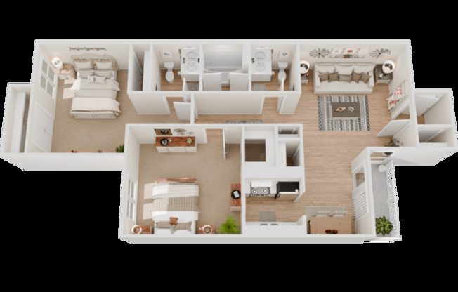 2 beds, 1.5 baths, 975 sqft, $1,399