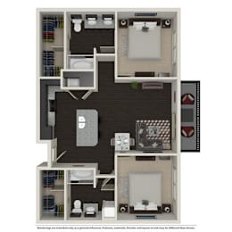 2 beds, 2 baths, 1,221 sqft, $2,342