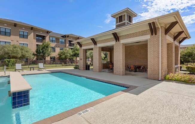 the preserve at ballantyne commons pool and amenities with apartment buildings
