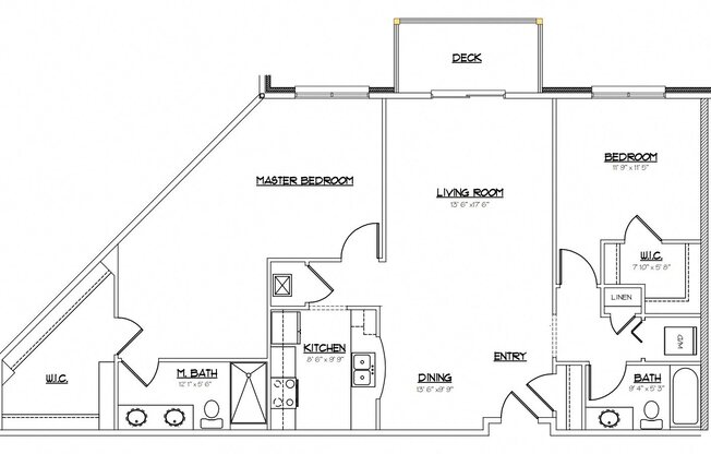 2 beds, 2 baths, 1,288 sqft, $1,500