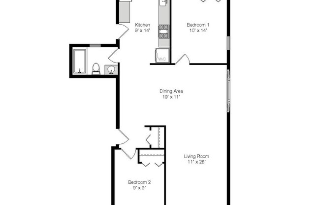 2 beds, 1 bath, 1,100 sqft, $2,625