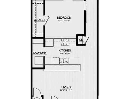 1 bed, 1 bath, 804 sqft, $1,399