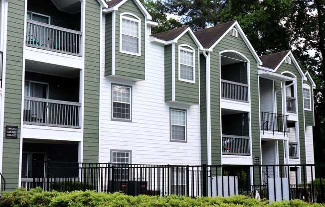 Apartment building exterior  at Sloan Square, Atlanta, GA, 30329.