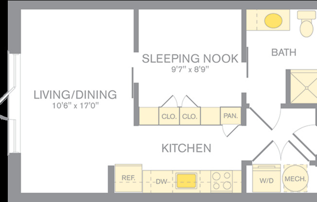 Studio, 1 bath, 502 sqft, $2,256, Unit 128