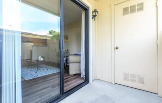 a glass door
