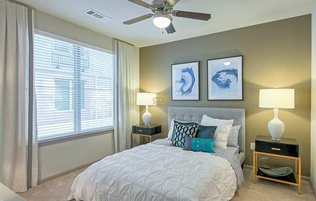 Bedroom With Ceiling Fan at The Maywood, Oklahoma, 73104