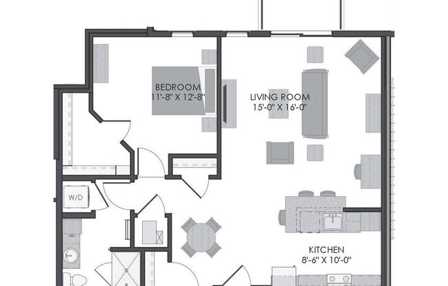 1 bed, 1 bath, 919 sqft, $1,830, Unit 402