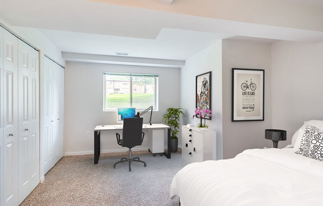 Renovated Master Bedroom at Cardiff Hall Apartments, Maryland, 21204