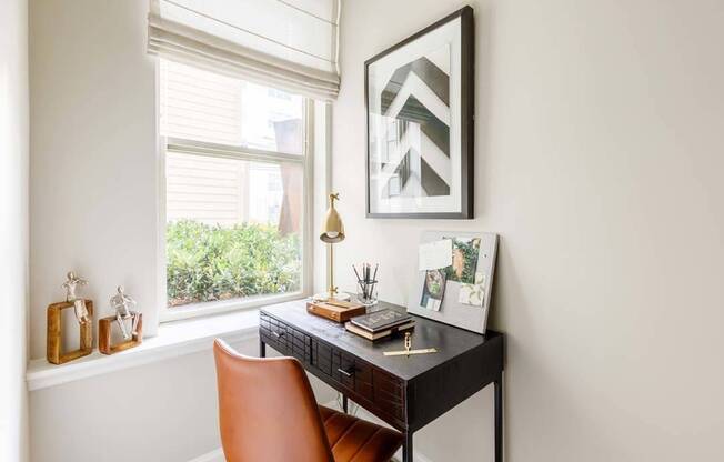 Perfect work-from-home space in a bedroom at Modera Founders Row