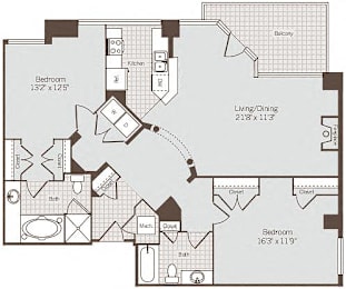 2 beds, 2 baths, 1,317 sqft, $3,574