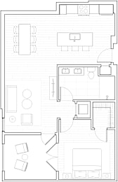 1 bed, 1 bath, 845 sqft, $3,244