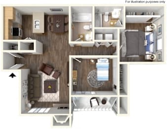 2 beds, 2 baths, 840 sqft, $2,229