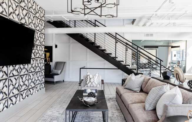 Resident TV lounge at The Apartments at St. Marys, Raleigh