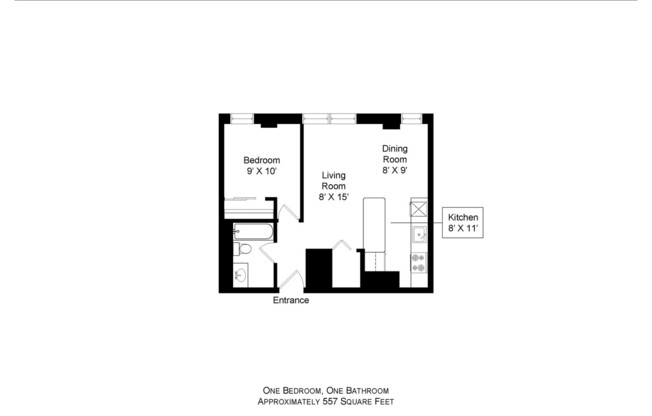 1 bed, 1 bath, 600 sqft, $1,595, Unit 202