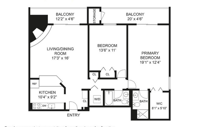 2 beds, 2 baths, 1,075 sqft, $3,000, Unit 12