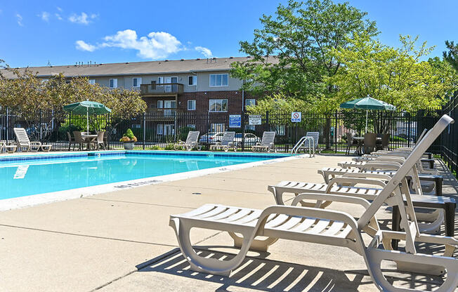 seating near complex swimming pool