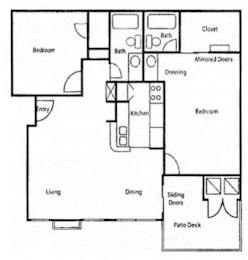 2 beds, 2 baths, 933 sqft, $1,275
