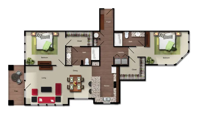 2 beds, 2 baths, 1,361 sqft, $2,164