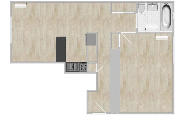 1 bed, 1 bath, 600 sqft, $1,250