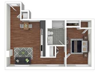1 bed, 1 bath, 656 sqft, $2,732