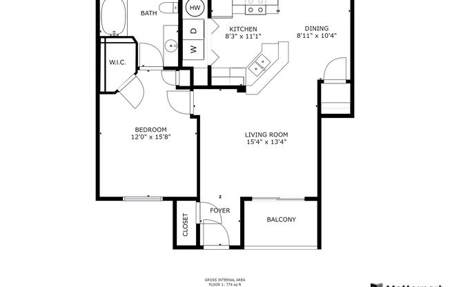 1 bed, 1 bath, 812 sqft, $1,230, Unit 602