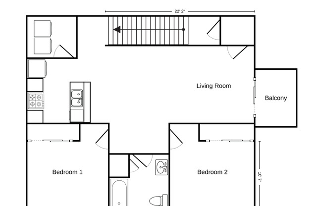 2 beds, 1 bath, 1,032 sqft, $1,485