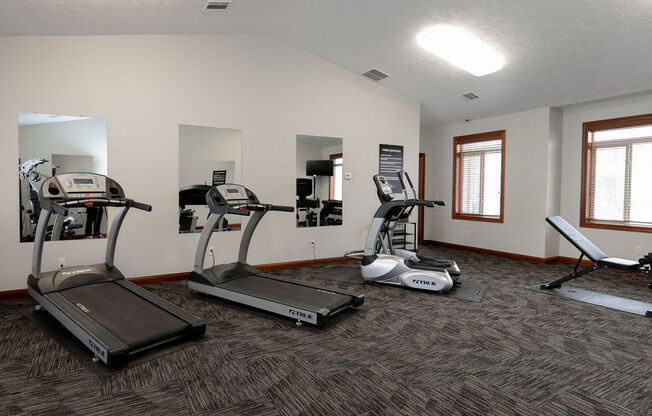 the gym at the preserve at polk apartments
