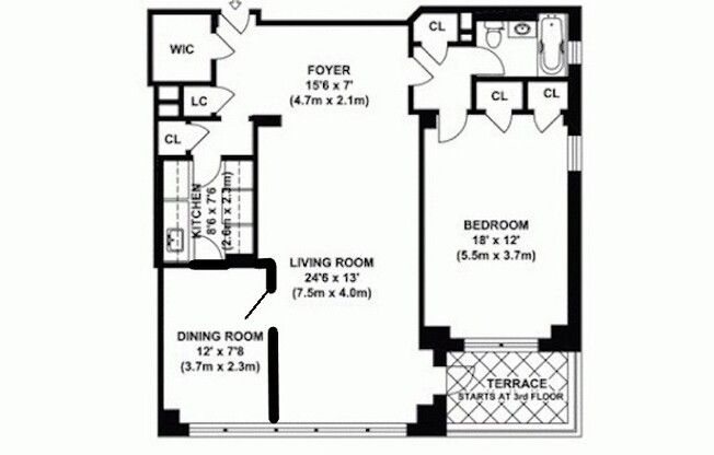 2 beds, 1 bath, 1,050 sqft, $5,800, Unit 7F