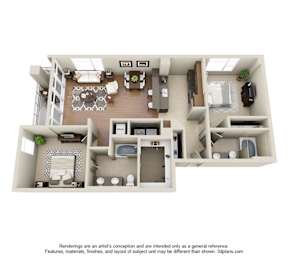 2 beds, 2 baths, 1,287 sqft, $4,550