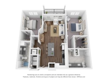 2 beds, 2 baths, 1,147 sqft, $2,101