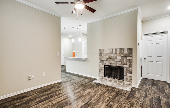 Fireplace Living at The Canyons Apartments, Fort Worth, TX, 76116