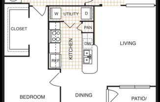1 bed, 1 bath, 860 sqft, $1,463