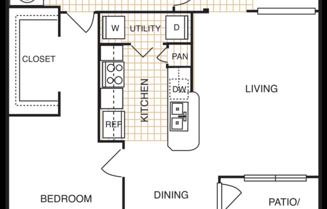 1 bed, 1 bath, 860 sqft, $1,463
