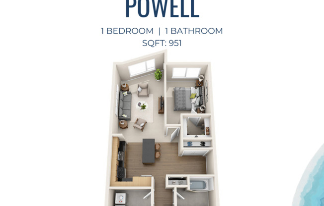 1 bed, 1 bath, 951 sqft, $2,450, Unit B535