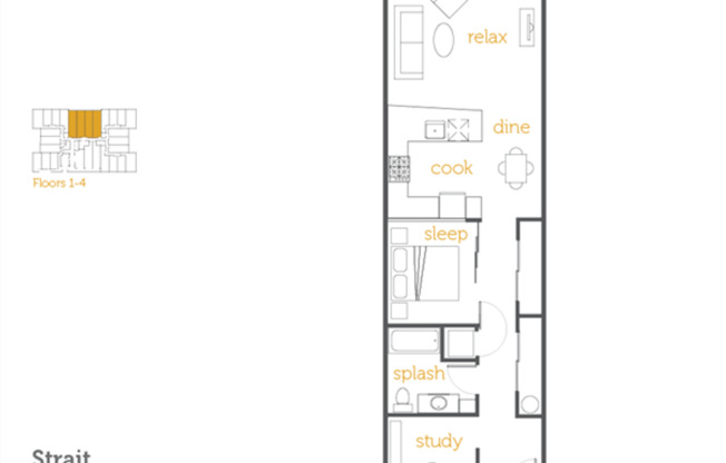 1 bed, 1 bath, 809 sqft, $2,025, Unit 109