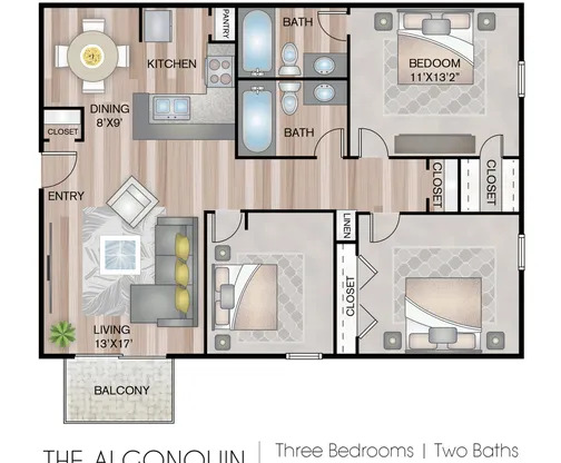 3 beds, 2 baths, 1,128 sqft, $2,055