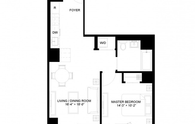 1 bed, 1 bath, $4,416, Unit 1316