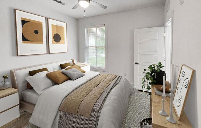 a bedroom with a bed at The Merchant Apartments, Charleston, SC